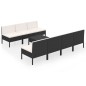 vidaXL Set de muebles de jardín 8 pzas y cojines ratán sintético negro vidaXL Set de muebles de jardín 8 pzas y cojines ratán sintético negro