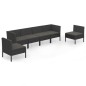 vidaXL Set de muebles de jardín 6 pzas y cojines ratán sintético negro vidaXL Set de muebles de jardín 6 pzas y cojines ratán sintético negro