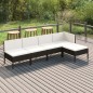 vidaXL Set de muebles de jardín 5 pzas y cojines ratán sintético negro vidaXL Set de muebles de jardín 5 pzas y cojines ratán sintético negro
