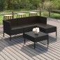 vidaXL Set de muebles de jardín 5 pzas y cojines ratán sintético negro vidaXL Set de muebles de jardín 5 pzas y cojines ratán sintético negro