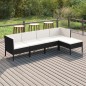 vidaXL Set de muebles de jardín 5 pzas y cojines ratán sintético negro vidaXL Set de muebles de jardín 5 pzas y cojines ratán sintético negro
