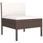 vidaXL Set muebles de jardín 5 pzas y cojines ratán sintético marrón vidaXL Set muebles de jardín 5 pzas y cojines ratán sintético marrón