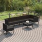 vidaXL Set de muebles de jardín 8 pzas y cojines ratán sintético negro vidaXL Set de muebles de jardín 8 pzas y cojines ratán sintético negro