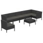 vidaXL Set de muebles de jardín 8 pzas y cojines ratán sintético negro vidaXL Set de muebles de jardín 8 pzas y cojines ratán sintético negro