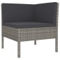 vidaXL Set de muebles de jardín 5 pzas y cojines ratán sintético gris vidaXL Set de muebles de jardín 5 pzas y cojines ratán sintético gris