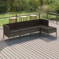 vidaXL Set de muebles de jardín 5 pzas y cojines ratán sintético gris vidaXL Set de muebles de jardín 5 pzas y cojines ratán sintético gris