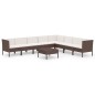 vidaXL Set muebles de jardín 9 pzas y cojines ratán sintético marrón vidaXL Set muebles de jardín 9 pzas y cojines ratán sintético marrón