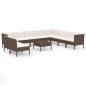 vidaXL Set muebles de jardín 11 pzas y cojines ratán sintético marrón vidaXL Set muebles de jardín 11 pzas y cojines ratán sintético marrón