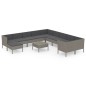 vidaXL Set de muebles de jardín 12 pzas y cojines ratán sintético gris vidaXL Set de muebles de jardín 12 pzas y cojines ratán sintético gris