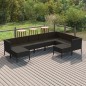 vidaXL Set muebles de jardín 9 pzas y cojines ratán sintético negro vidaXL Set muebles de jardín 9 pzas y cojines ratán sintético negro