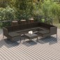 vidaXL Set de muebles de jardín 10 pzas y cojines ratán sintético gris vidaXL Set de muebles de jardín 10 pzas y cojines ratán sintético gris