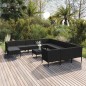 vidaXL Set de muebles de jardín 13 pzas cojines ratán sintético negro vidaXL Set de muebles de jardín 13 pzas cojines ratán sintético negro