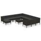 vidaXL Set de muebles de jardín 13 pzas cojines ratán sintético negro vidaXL Set de muebles de jardín 13 pzas cojines ratán sintético negro