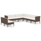 vidaXL Set muebles de jardín 9 pzas y cojines ratán sintético marrón vidaXL Set muebles de jardín 9 pzas y cojines ratán sintético marrón
