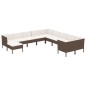 vidaXL Set muebles de jardín 11 pzas y cojines ratán sintético marrón vidaXL Set muebles de jardín 11 pzas y cojines ratán sintético marrón