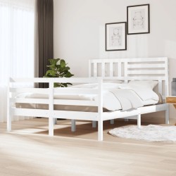 vidaXL Estructura de cama madera maciza blanco 120x200 cm