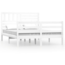 vidaXL Estructura de cama madera maciza blanco 120x200 cm
