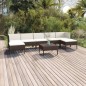 vidaXL Set muebles de jardín 8 pzas y cojines ratán sintético marrón vidaXL Set muebles de jardín 8 pzas y cojines ratán sintético marrón