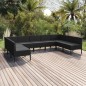 vidaXL Set de muebles de jardín 9 pzas y cojines ratán sintético negro vidaXL Set de muebles de jardín 9 pzas y cojines ratán sintético negro