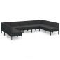 vidaXL Set de muebles de jardín 9 pzas y cojines ratán sintético negro vidaXL Set de muebles de jardín 9 pzas y cojines ratán sintético negro