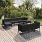 vidaXL Set de muebles de jardín 10 pzas cojines ratán sintético negro vidaXL Set de muebles de jardín 10 pzas cojines ratán sintético negro