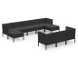 vidaXL Set de muebles de jardín 10 pzas cojines ratán sintético negro vidaXL Set de muebles de jardín 10 pzas cojines ratán sintético negro