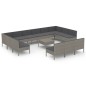vidaXL Set de muebles de jardín 14 pzas y cojines ratán sintético gris vidaXL Set de muebles de jardín 14 pzas y cojines ratán sintético gris