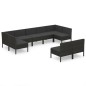 vidaXL Set de muebles de jardín 9 pzas y cojines ratán sintético negro vidaXL Set de muebles de jardín 9 pzas y cojines ratán sintético negro