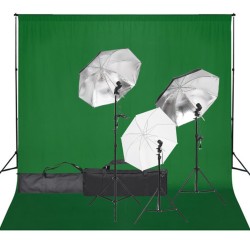 vidaXL Kit de estudio fotográfico con set de luces y fondo