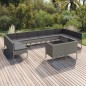 vidaXL Set de muebles de jardín 12 pzas y cojines ratán sintético gris vidaXL Set de muebles de jardín 12 pzas y cojines ratán sintético gris