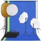 vidaXL Kit de estudio fotográfico con set de luces, fondo y reflector vidaXL Kit de estudio fotográfico con set de luces, fondo y reflector