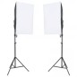 vidaXL Kit de estudio fotográfico con set de luces, fondo y reflector vidaXL Kit de estudio fotográfico con set de luces, fondo y reflector