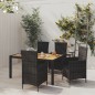 vidaXL Juego de comedor jardín 5 pzas y cojines ratán sintético negro vidaXL Juego de comedor jardín 5 pzas y cojines ratán sintético negro