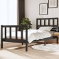 vidaXL Estructura de cama madera maciza individual gris 90x190 cm vidaXL Estructura de cama madera maciza individual gris 90x190 cm