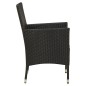 vidaXL Juego de comedor jardín 5 pzas y cojines ratán sintético negro vidaXL Juego de comedor jardín 5 pzas y cojines ratán sintético negro