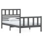 vidaXL Estructura de cama madera maciza individual gris 90x190 cm vidaXL Estructura de cama madera maciza individual gris 90x190 cm