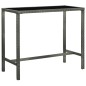 vidaXL Set muebles de bar jardín 5 pzas y cojines ratán sintético gris