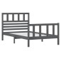 vidaXL Estructura de cama madera maciza individual gris 90x190 cm vidaXL Estructura de cama madera maciza individual gris 90x190 cm