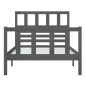 vidaXL Estructura de cama madera maciza individual gris 90x190 cm vidaXL Estructura de cama madera maciza individual gris 90x190 cm
