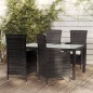 vidaXL Juego de comedor exterior 5 piezas con cojines ratán negro vidaXL Juego de comedor exterior 5 piezas con cojines ratán negro
