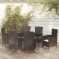 vidaXL Juego de comedor de jardín 7 piezas ratán sintético negro vidaXL Juego de comedor de jardín 7 piezas ratán sintético negro