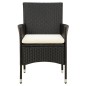 vidaXL Juego de comedor de jardín 7 piezas ratán sintético negro vidaXL Juego de comedor de jardín 7 piezas ratán sintético negro