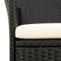 vidaXL Set comedor de jardín 9 piezas y cojines ratán sintético negro