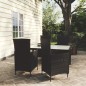 vidaXL Juego de comedor de jardín 5 pzas con cojines ratán PE negro vidaXL Juego de comedor de jardín 5 pzas con cojines ratán PE negro