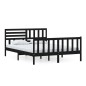vidaXL Estructura de cama de madera maciza negra 150x200 cm vidaXL Estructura de cama de madera maciza negra 150x200 cm