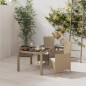 vidaXL Set de comedor de jardín 3 pzas y cojines ratán sintético beige