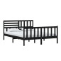 vidaXL Estructura de cama de madera maciza negra 150x200 cm vidaXL Estructura de cama de madera maciza negra 150x200 cm
