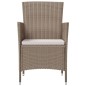vidaXL Set de comedor de jardín 3 pzas y cojines ratán sintético beige