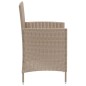 vidaXL Set de comedor de jardín 3 pzas y cojines ratán sintético beige