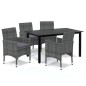vidaXL Juego muebles jardín 5 pzas con cojines ratán sintético gris